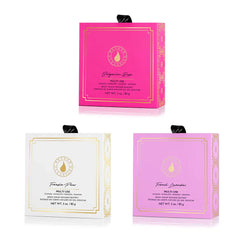 Floral 3-Piece Body Scrubber Set — Body Wash Infused Buffers (42+ Washes, Rose · Lavender · Freesia)